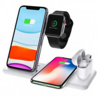 Беспроводная зарядка стенд Smart 4 in 1 Fast 15W (white)